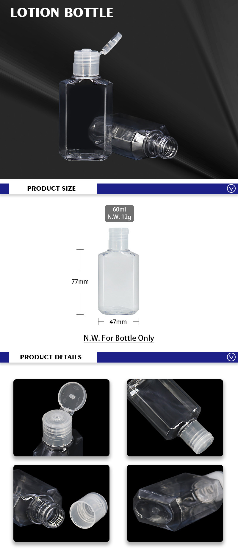 60ml Hand Sanitizer Gel Bottle