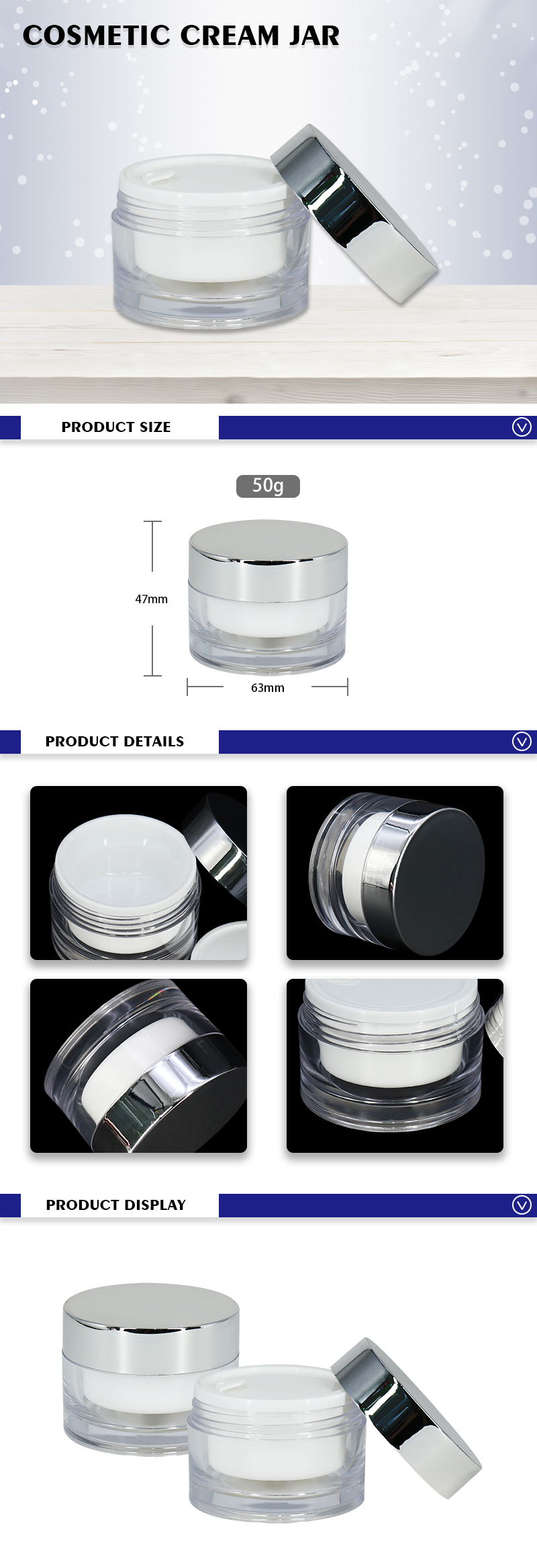 Plastic Container Cosmetic Cream Jar 