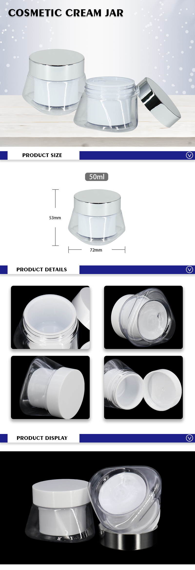 Cosmetic Packaging Cream Jar 50g