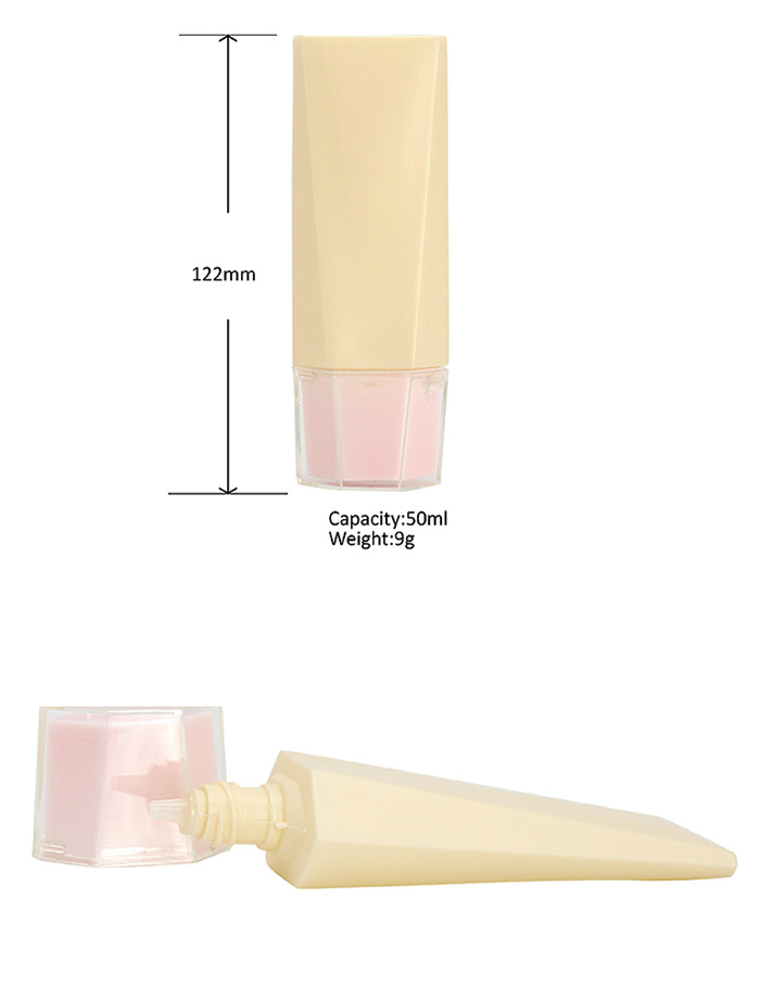 Yellow / Pink Sun Cream Tube , Screw On Cap PE Plastic Empty Makeup Tubes