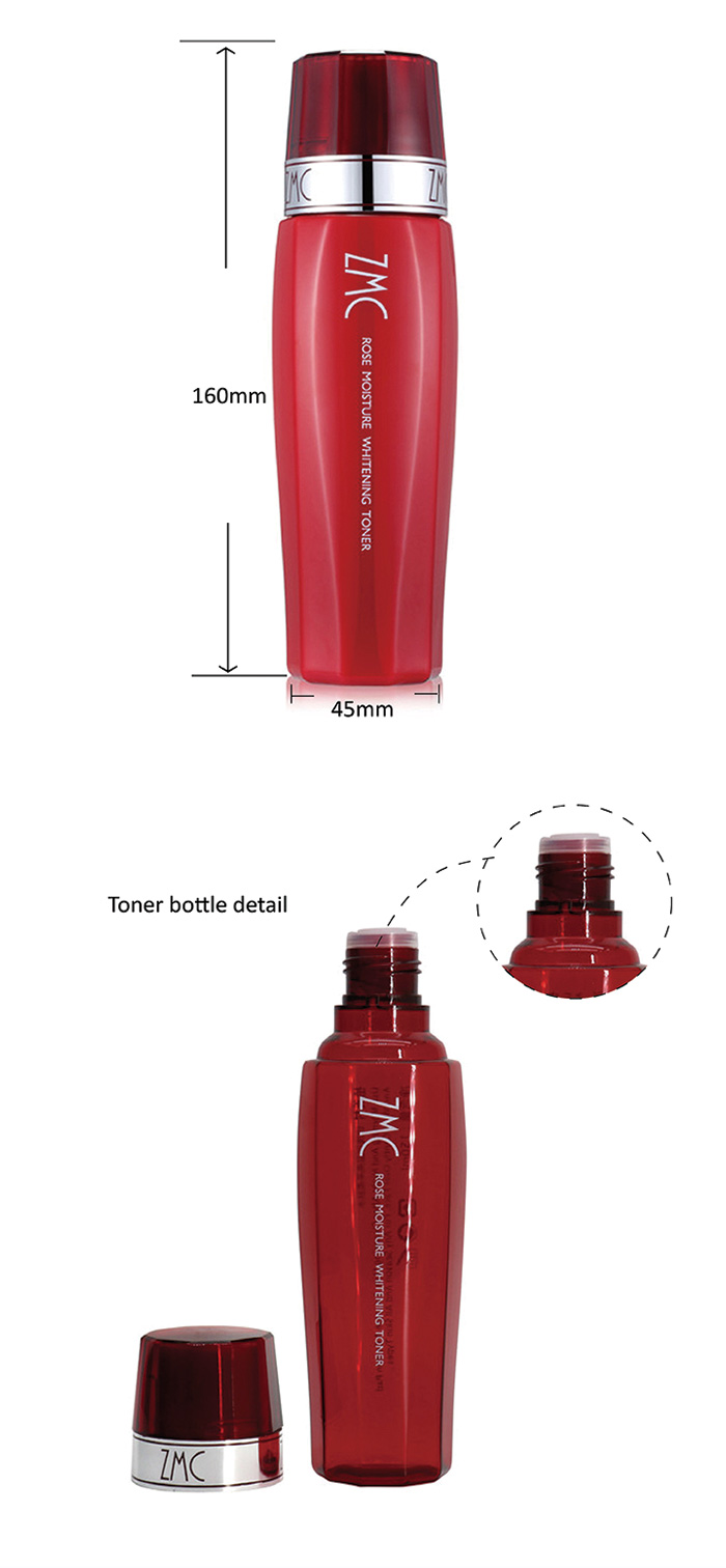 PETG Plastic Red Cosemtic Toner Bottle