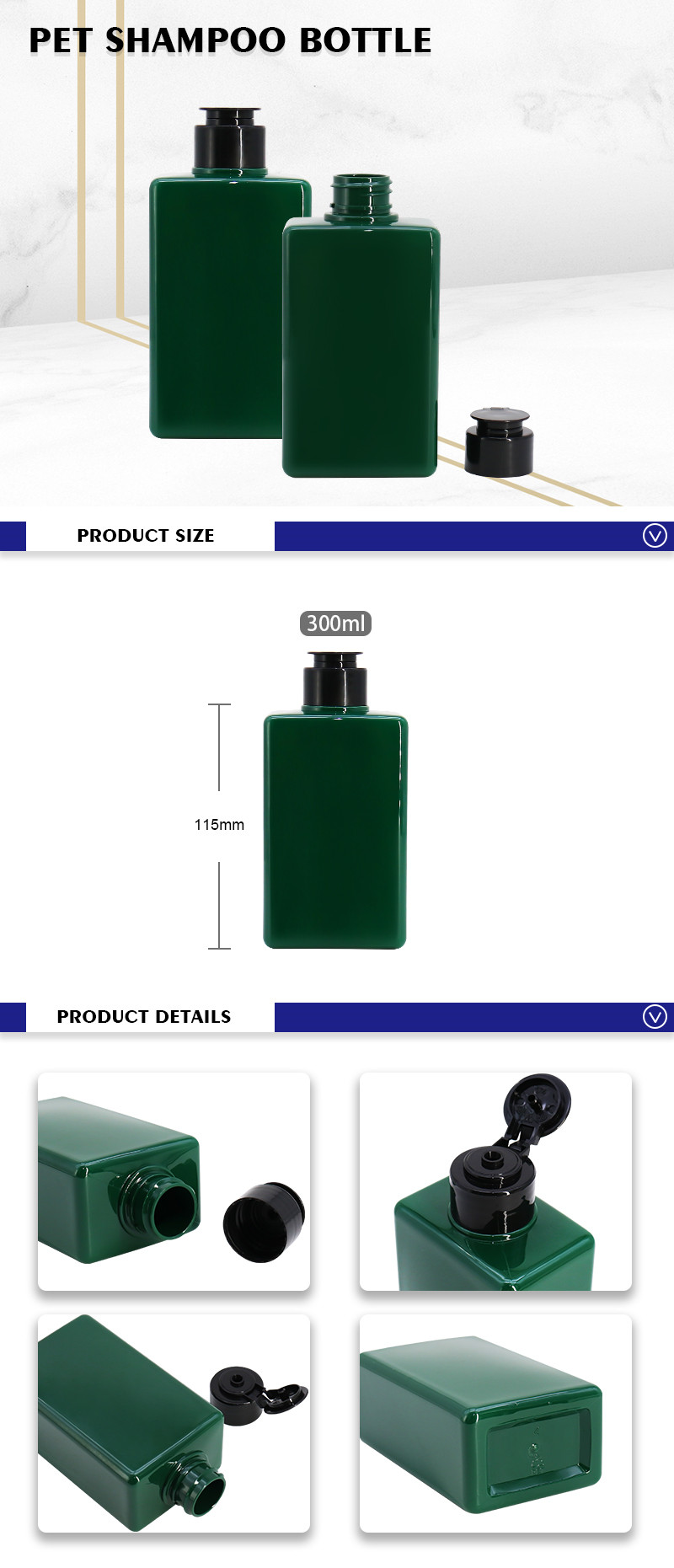 The Green Square Shampoo Bottle