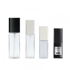 Luxury Black Square Cosmetic Spray Bottle , Plastic Fine Mist Spray Pump Bottle