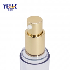 Cylinder Shape Airless Cosmetic Bottles With Gold Cap / Empty Face Cream Containers