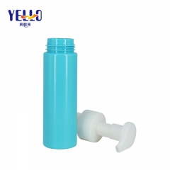Blue Round Cosmetic Soap Foam Pump Bottle 200ml PET Plastic For Facial Cleanser