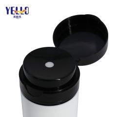 Black Pump Airless Cream Bottle 50ml Round Shape OEM Customized