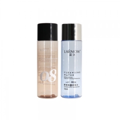 Transparent Round Cosmetic Plastic Bottles 130ml PET Material