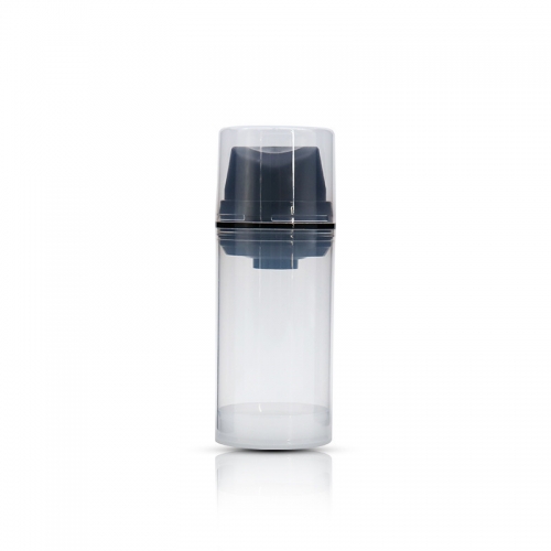 Customized Round Clear Airless Cosmetic Bottles PE Plastic For Lotion Cream