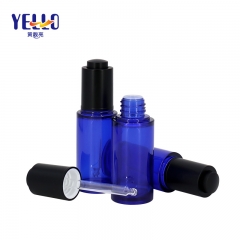 Clear Blue Cosmetic Serum Bottle With Dropper PETG Eco - Friendly Material