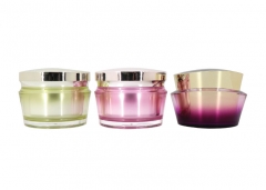 Acrylic Cosmetic Cream Jar Double Wall With Silver Plating Cap