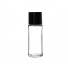 Refillable Cosmetic PET Empty Toner Bottles High Transparent Black Cap