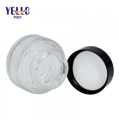 Customized Cosmetic Container Glass Cream Jar With Black Screw Cap