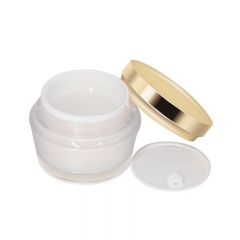 30g 50g 100g Acrylic Cosmetic Containers , PMMA Fancy Cosmetic Jars Golden Lids