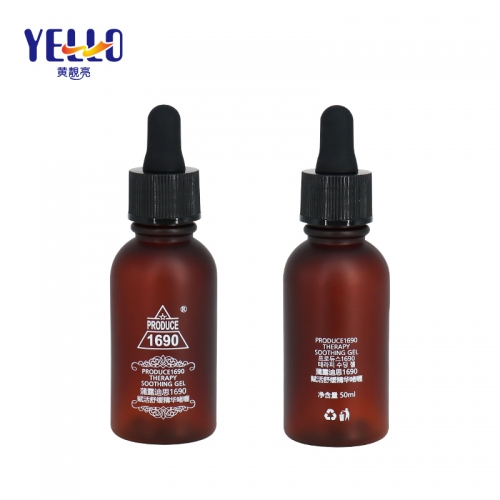 Amber Color Cosmetic Dropper Bottles PET Plastic Material For Essential Oil