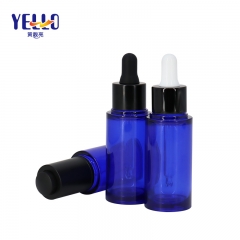 50ml Blue Plastic Serum Bottle With Dropper Anti Bacterial Round Bottom