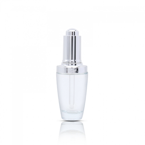 Clear Glass Dropper Bottles With Silver Pump