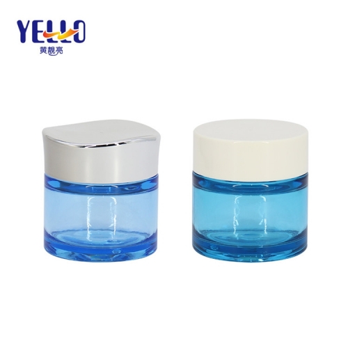 Clear PET Plastic Cosmetic Cream Jar , 50g Face Cream Jar With Screw Cap