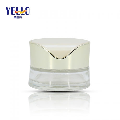 Luxury Clear / Opaque Cosmetic Cream Jar Anti Bacterial Glass Material