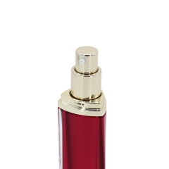 Triangle Shape Acrylic Lotion Pump Bottle 30ml With Red Color Silk Printing