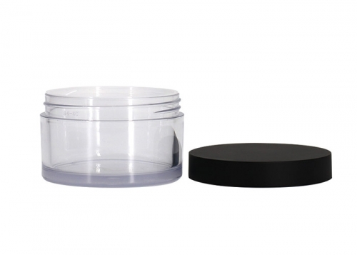 Black Screw Cap Clear Cosmetic Jars PET Cream Storage Jars 120g