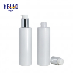 White Clear Cylinder Shampoo Dispenser Lotion Pump Sanitizer Bottles