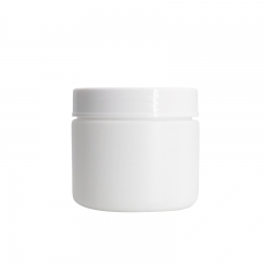Wide Mouth White Plastic Cream Jars With Lids 500ml Round Shape