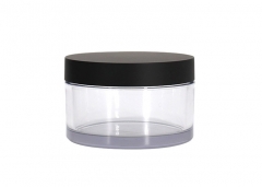 Black Screw Cap Clear Cosmetic Jars PET Cream Storage Jars 120g