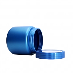 Round Empty Plastic Cream Jars , Blue Cosmetic Jars With Lids
