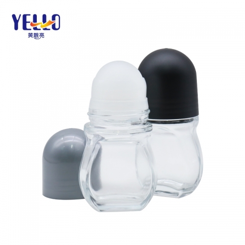 Custom Made Plastic Cosmetic Container , Empty Clear Roller Ball Jar Hot Stamping