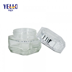 Clear Glass Cream Jars , Beautiful Glass Jars Hot Stamping Printing