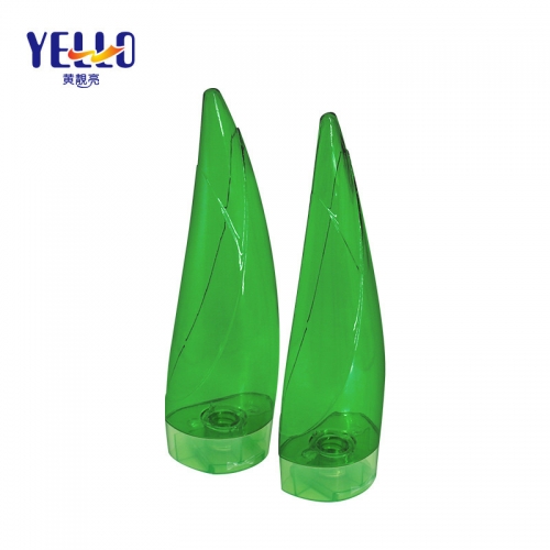 Unique Shape PETG Empty Shampoo Bottles 250ml Green Color With Flip Cap