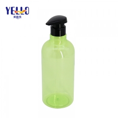 Round Shape Green Empty Shampoo Bottles Shower Gel Container With Pump 450ml