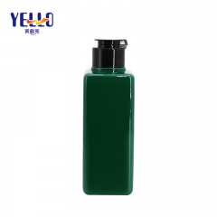 Green Color Empty Square Shampoo Bottle 300ml With Flip Top Cap