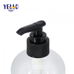 Round Clear PET Plastic Empty Shampoo Bottles , Shampoo Pump Containers With Flip Cap