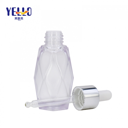 Diamond Shape Eco PETG Serum Pump Bottle , Empty Plastic Dropper Bottle