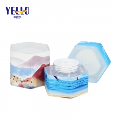 Unique Design Hexagon Empty Bottles and Jars for Skincare Set Chinese Style Printing