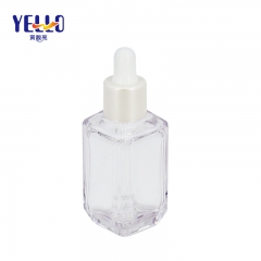 15ml mini Square Serum Bottles with Glass dropper , Transparent Essence Dropper Bottles