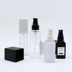 Square Heavy Wall Bottles , White Cosmetic PET Lotion Bottles in high grade