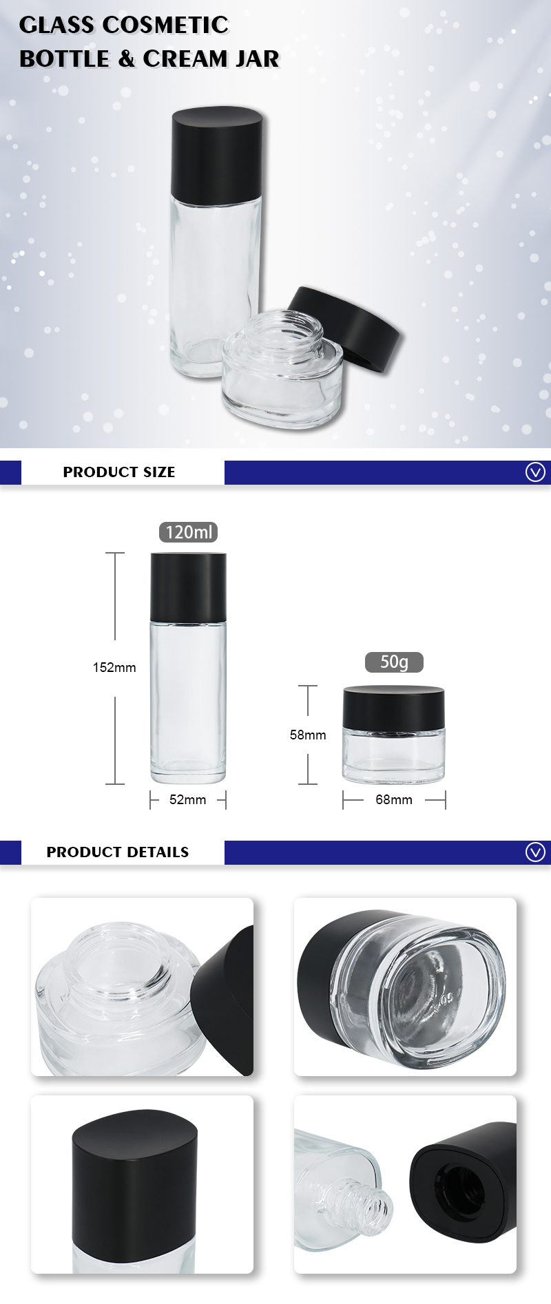 120ml Glass Bottle Cosmetic for Toner Bulk Price China 