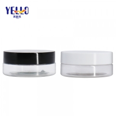 50g 250g Plastic Aluminum Cap Cosmetic Jars / Clear Black Cosmetic Scrub Cream Jars