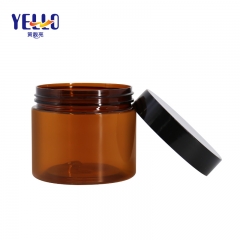 100g 250g Amber Plastic Cosmetic Jars / Empty Body Cream PET Jars Paste Pot