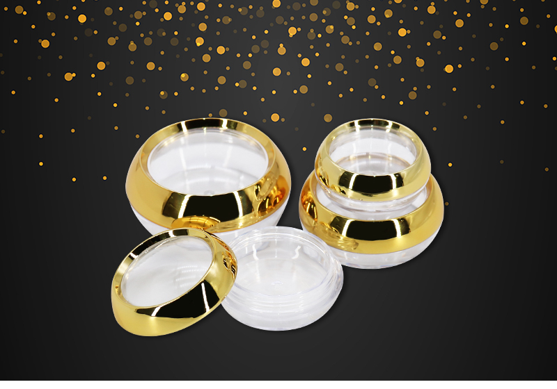 10g 30g Clear Gold Plastic Cosmetic Jars For Cream / AS Cream Capsule Containers For Cream