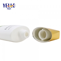 Oval Plastic Cosmetic Tube Packaging / 250ml 8.4 oz LDPE Cosmetic Squeeze Tubes With Gold Screw Cap
