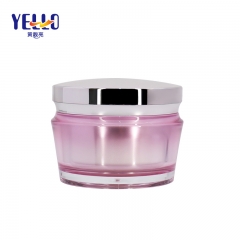 Acrylic Cosmetic Cream Jar Double Wall With Silver Plating Cap