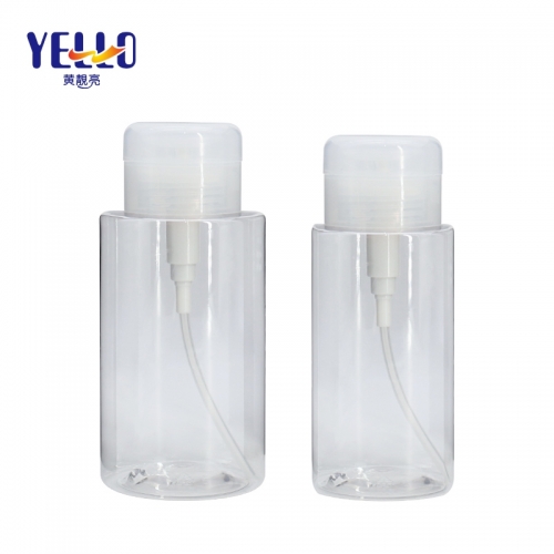 Empty Clear 200ml 300ml Big PET Plastic Make up Remover Bottles , Cosmetics Liquid Containers