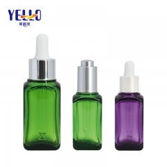 Transparent Green Purple Plastic Dropper Bottles 15ml 40ml For Face Oil Or Serum