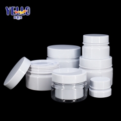 Round White PET Plastic Facial Eyes Serum Bottle Jars For Sale , Different Sizes Empty Cream Jars Available