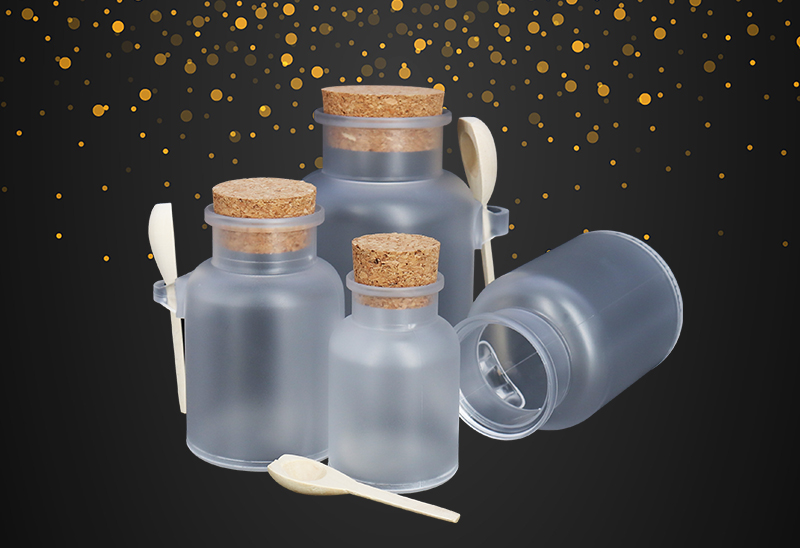 100g 200g 300g 500g Scrub Bath Salt Jars  / Cosmetic Mask Jar Bottle With Wood Spoon