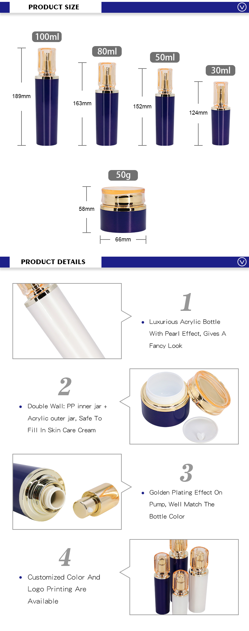 Skincare Acrylic Face Cream Jar