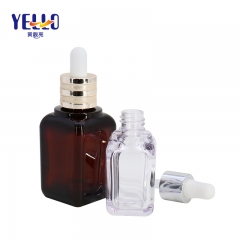 Luxury Thick Wall 30ml 50ml Serum Dropper Bottles / Eco Friendly Cosmetic Dropper Bottle